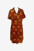 Rust & Yellow Weave Pattern Dress