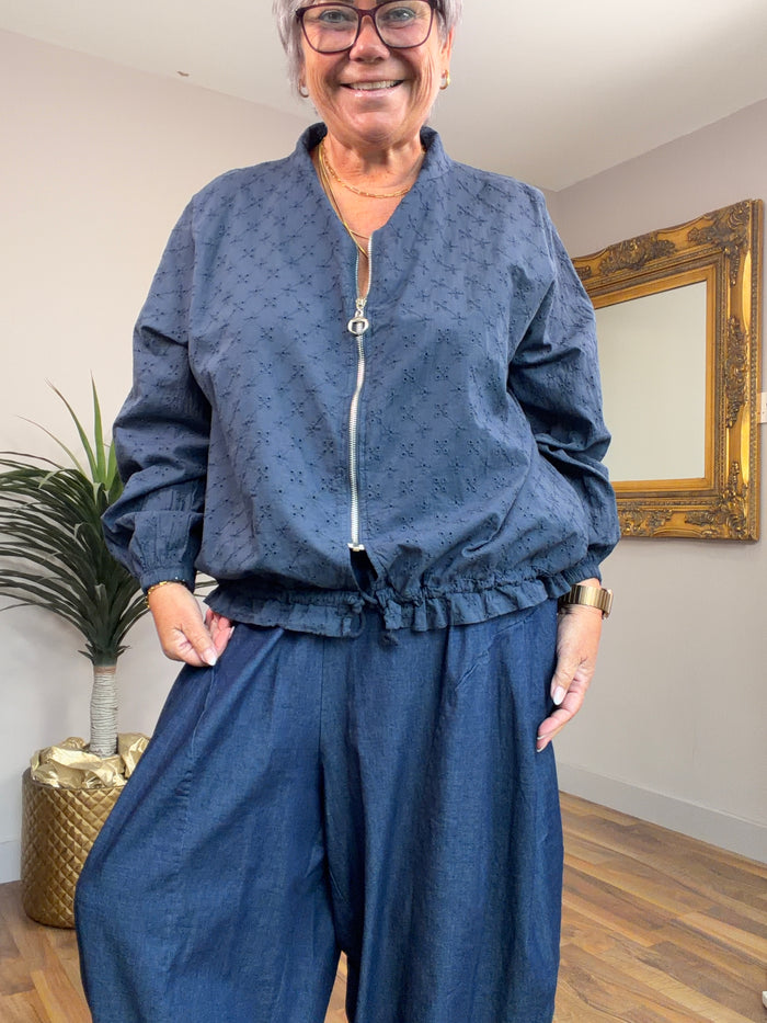 🔥 Sale No Return -Broiderie Bomber Jacket