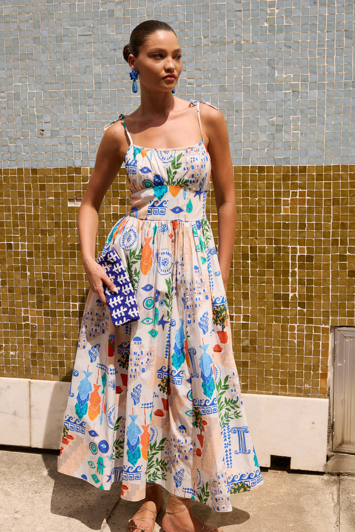 Scarlett Dress- Corfu Blue