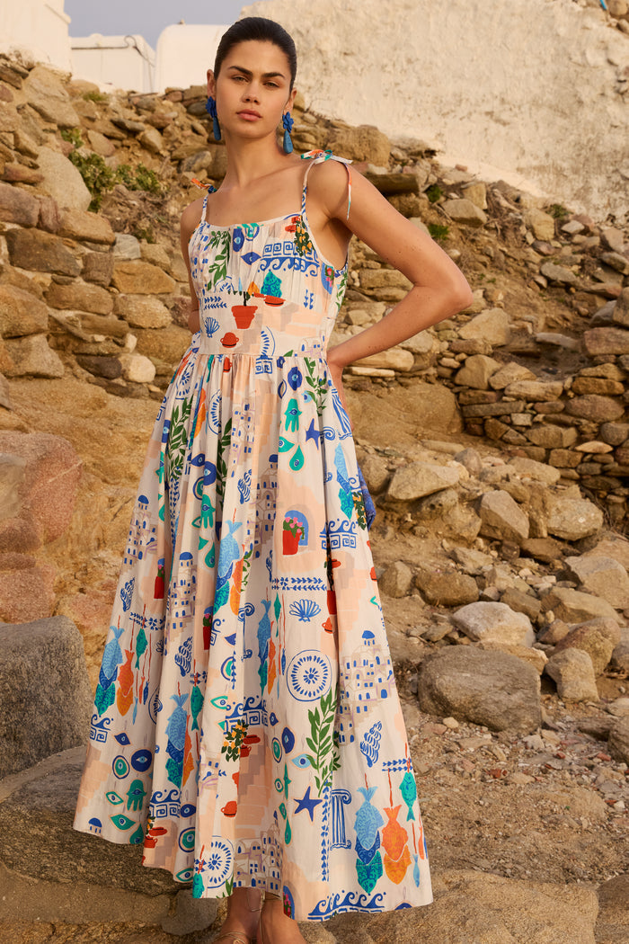 Scarlett Dress- Corfu Blue