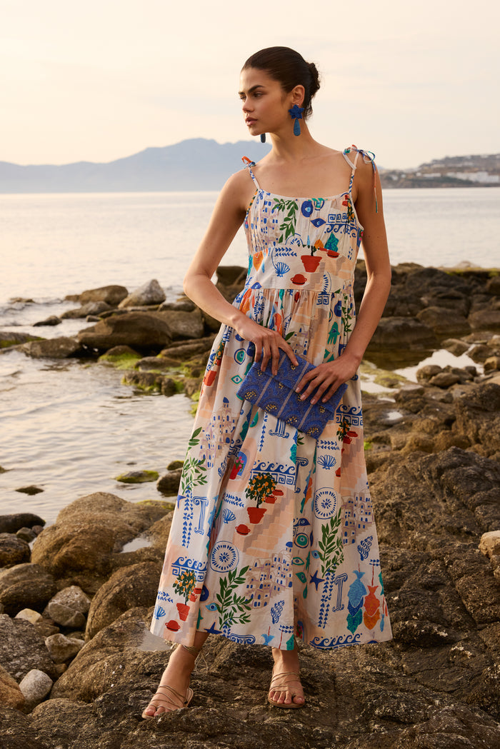 Scarlett Dress- Corfu Blue