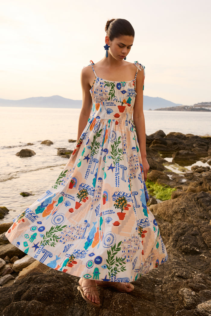 Scarlett Dress- Corfu Blue