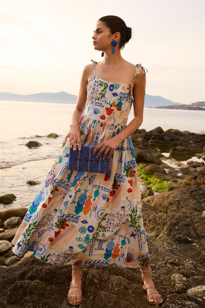 Scarlett Dress- Corfu Blue
