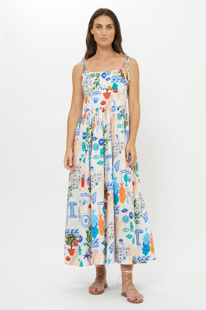Scarlett Dress- Corfu Blue