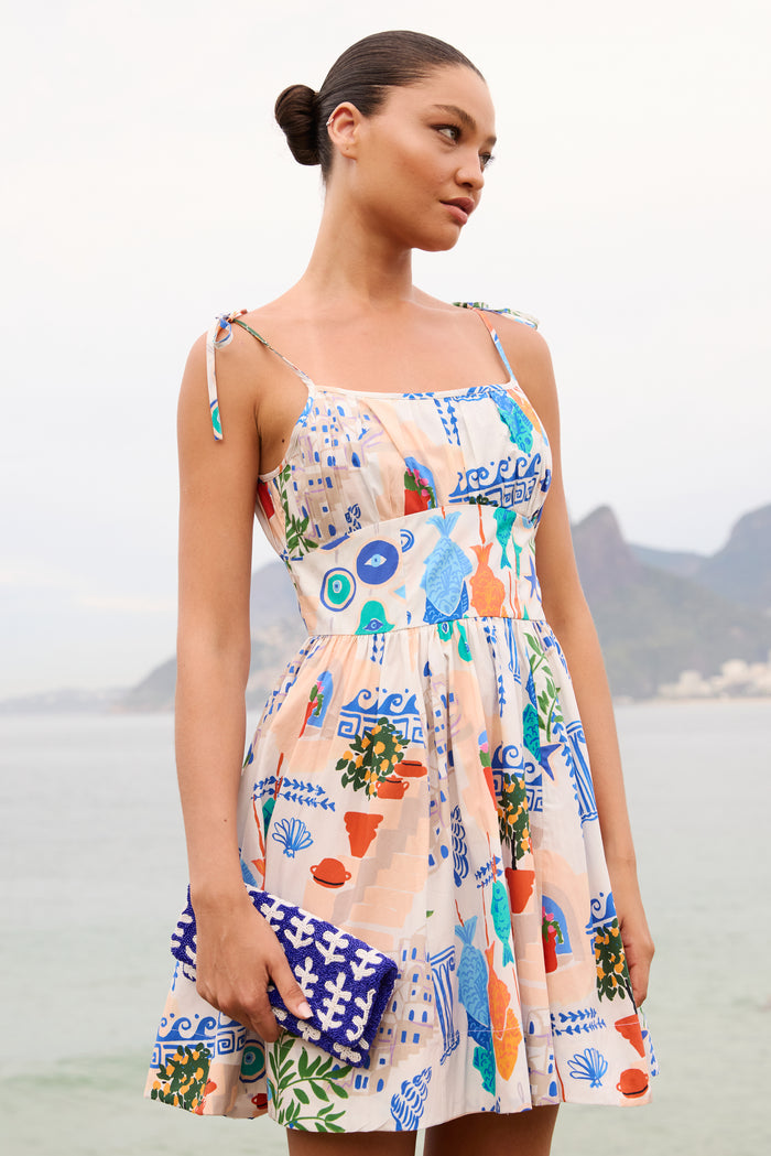 Scarlett Mini Dress- Corfu Blue