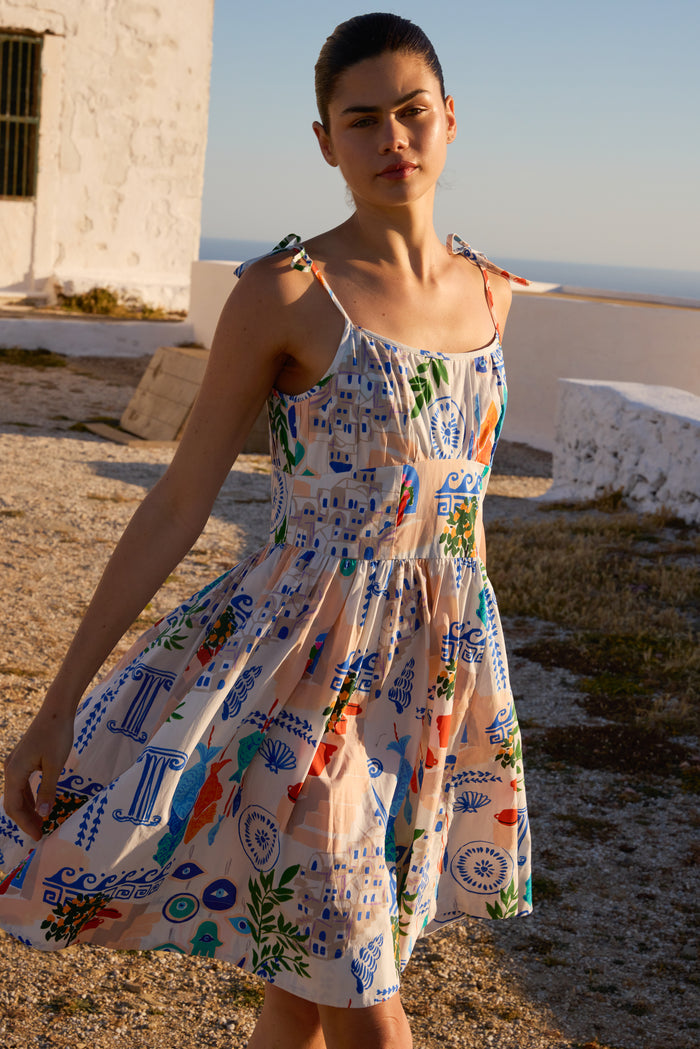 Scarlett Mini Dress- Corfu Blue