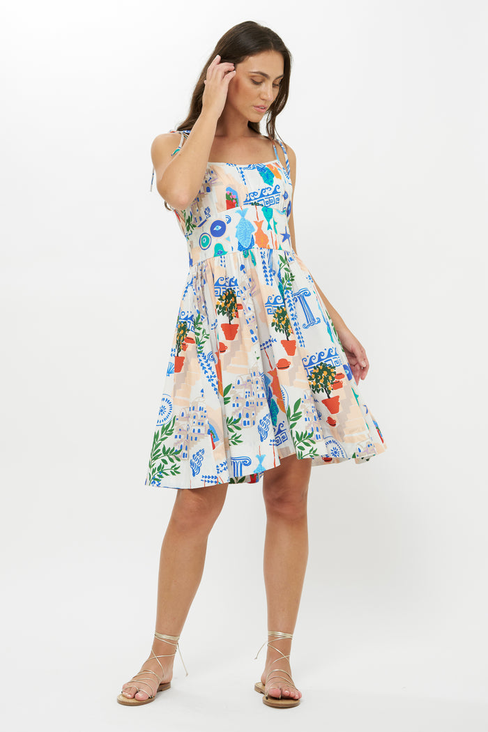 Scarlett Mini Dress- Corfu Blue