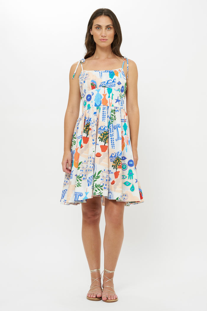 Scarlett Mini Dress- Corfu Blue