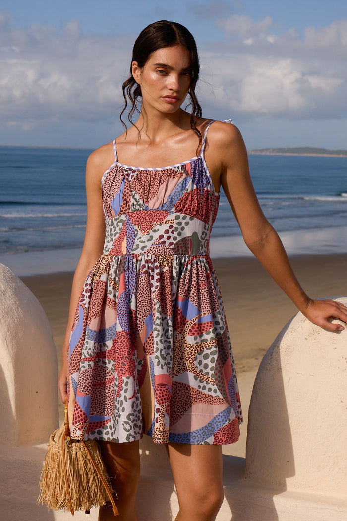 Scarlett Mini Dress- Nautilus Coral