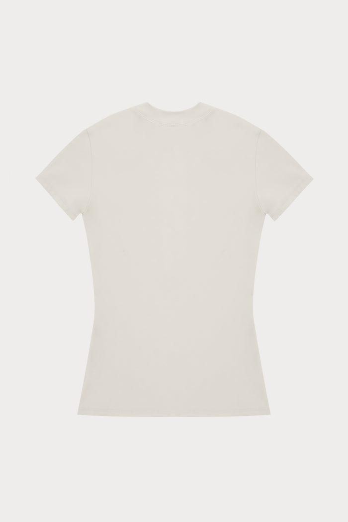 SCULPTING STRETCH EMBLEM BABY TEE - BONE