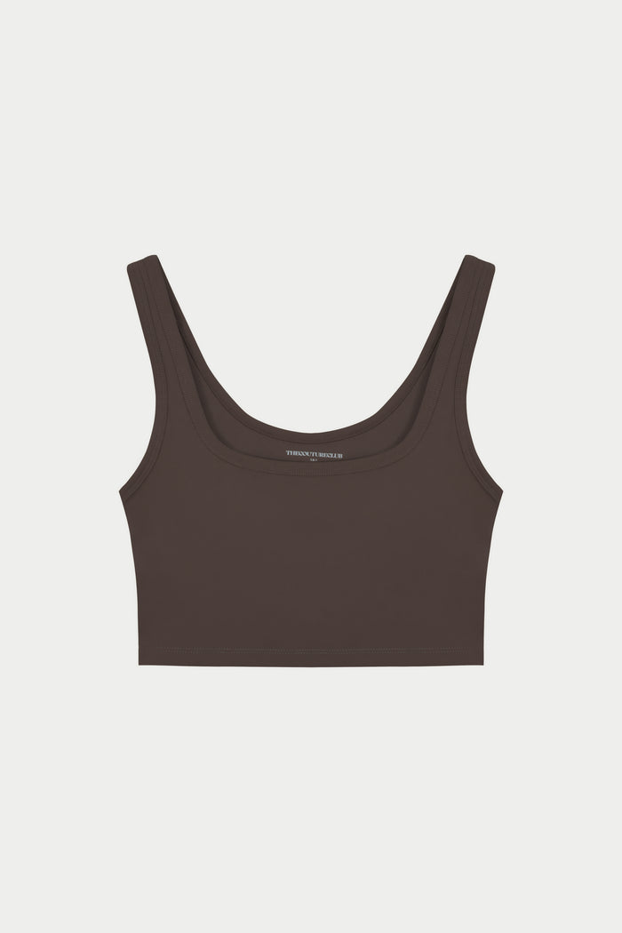 SCULPTING STRETCH EMBLEM SPORTS BRA - CHOCOLATE