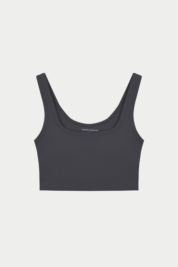 SCULPTING STRETCH EMBLEM SPORTS BRA - MIDNIGHT GREY