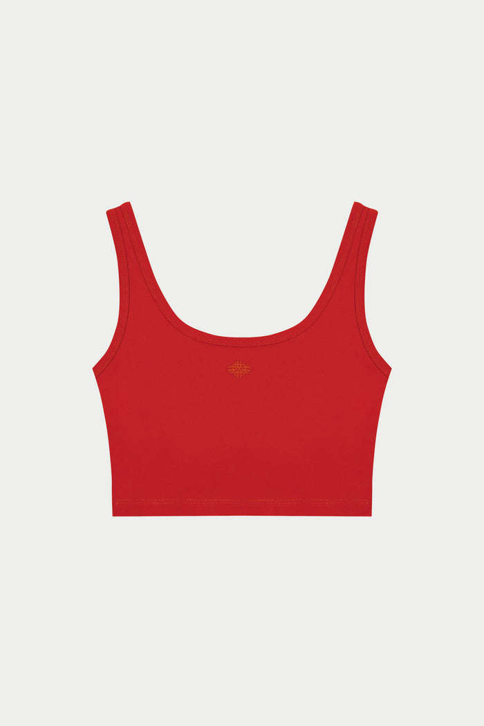 SCULPTING STRETCH EMBLEM SPORTS BRA - RED
