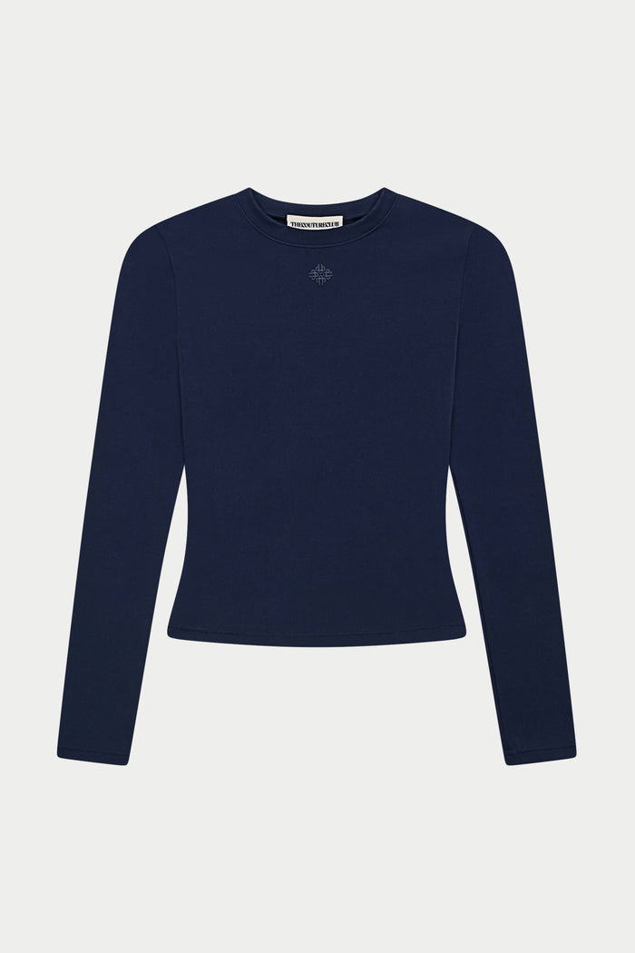 SCULPTING STRETCH LONG SLEEVE TOP - DARK NAVY