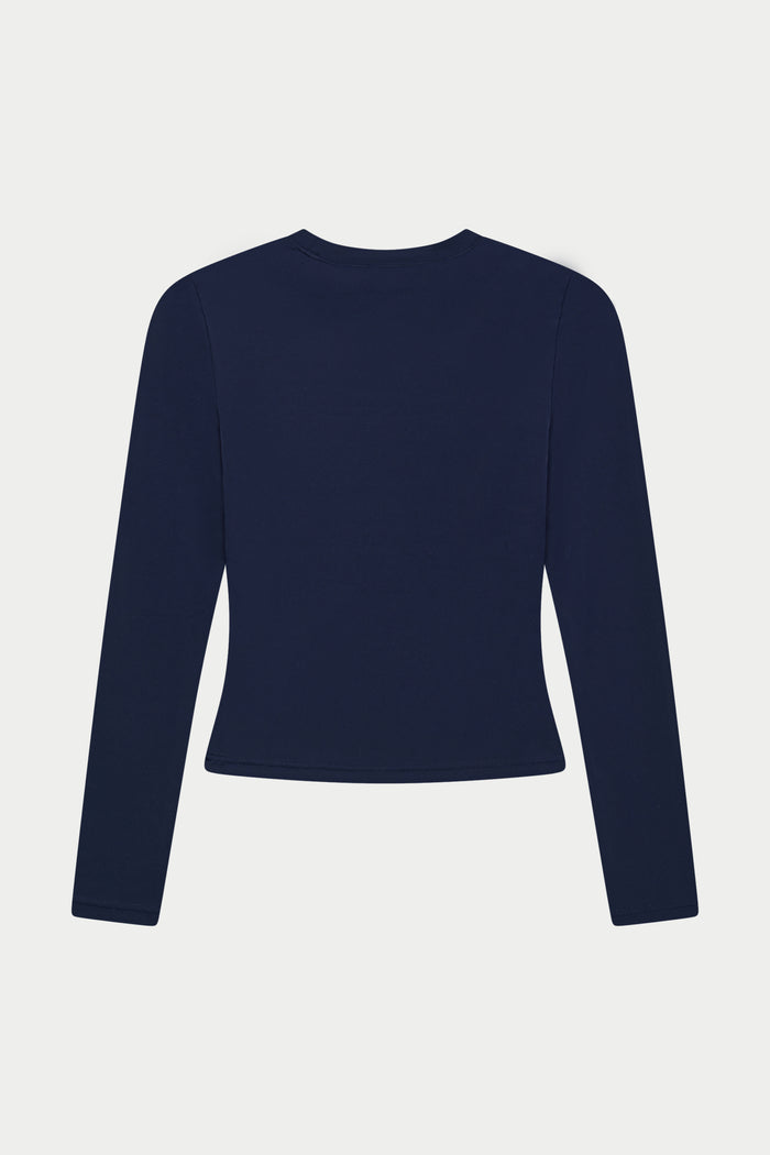 SCULPTING STRETCH LONG SLEEVE TOP - DARK NAVY