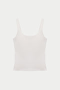 SCULPTING STRETCH SCOOP NECK SPORTS TOP - WHITE
