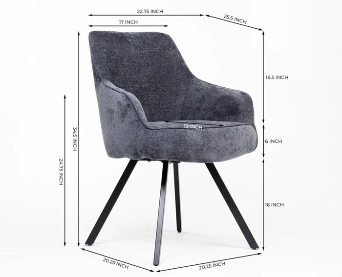 Seattle Cotton Dining Chair Furniselan Dark Grey