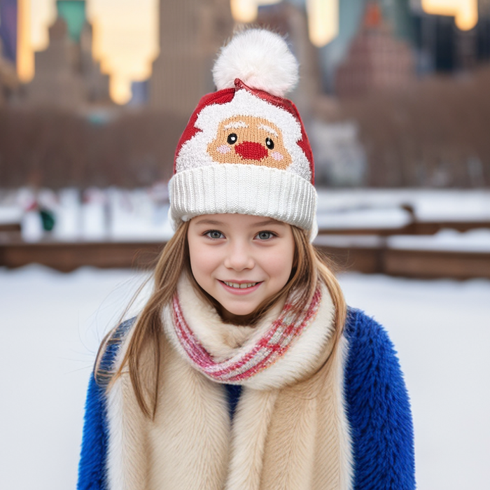 Sequin Santa Childrens Bobble Hat