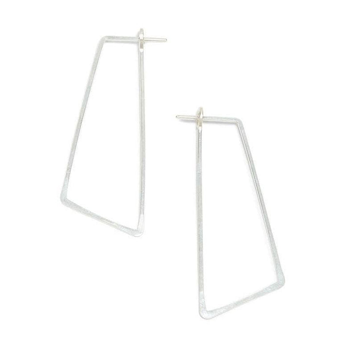 Shift Minimal Hoop - Geometric Silver or Gold Line Earrings