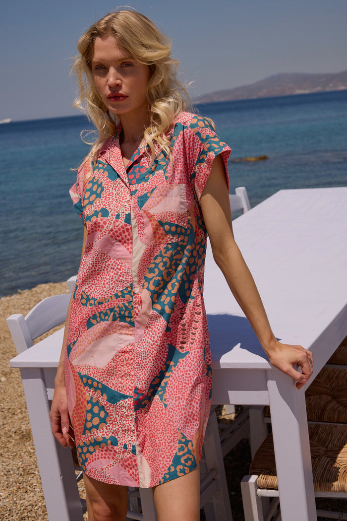 Shirt Dress Mini- Nautilus Navy