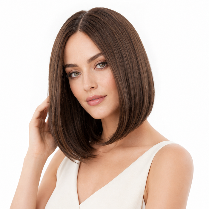 Natural looking straight bob wig for women with polished finish and modern chin length cut
