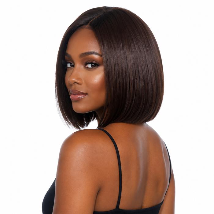 Classic straight bob wig for women offering a smooth finish and timeless fashion inspired look