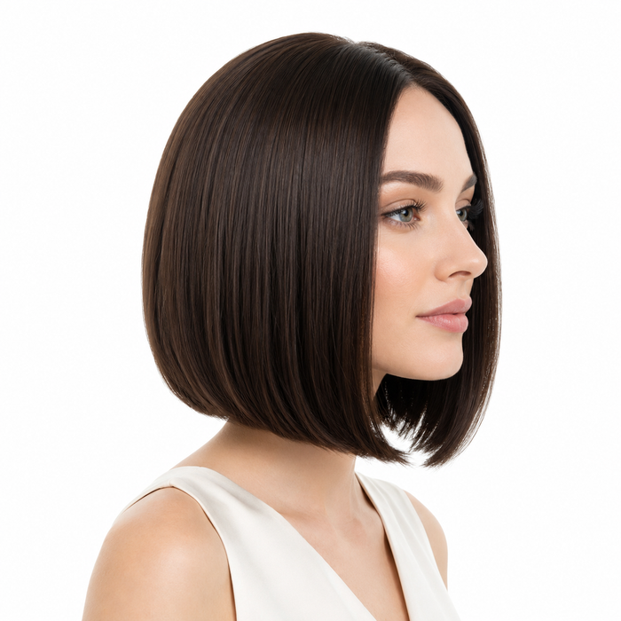 Elegant short bob hairstyle wig with natural movement and refined salon inspired appearance