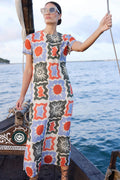 Short Sleeve Shift Maxi- Helios Blue