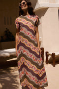 Short Sleeve Shift Maxi- Montezuma Green