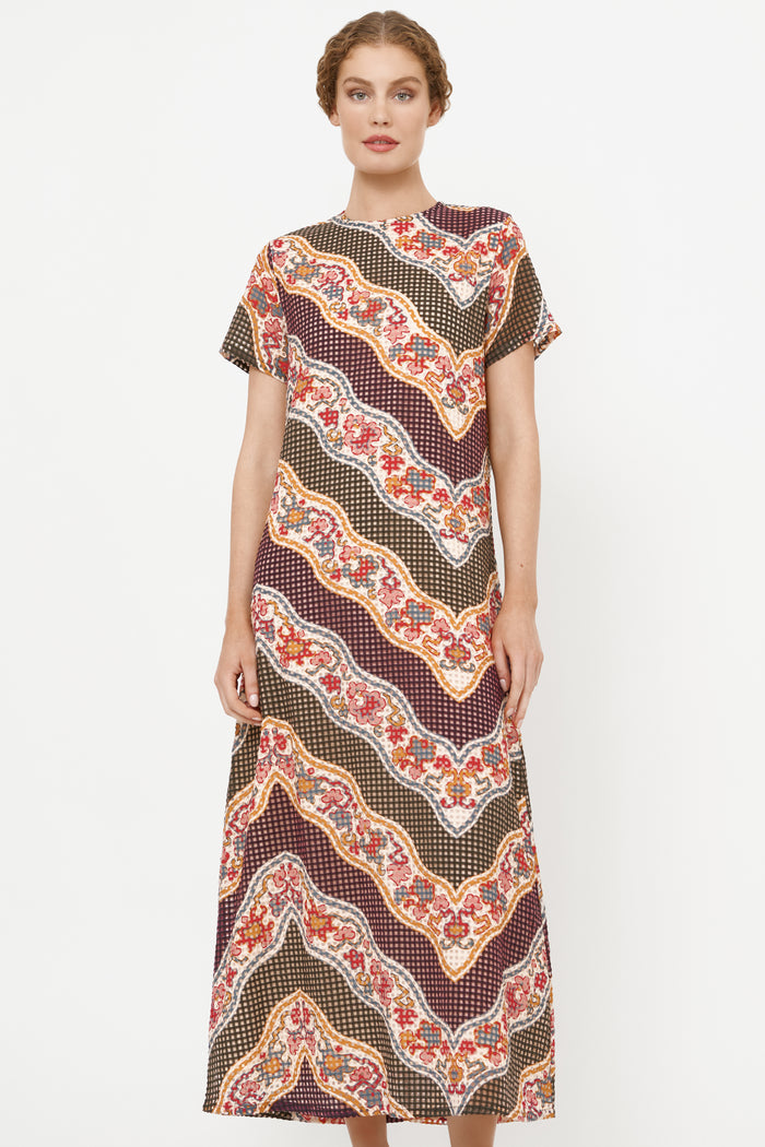 Short Sleeve Shift Maxi- Montezuma Green