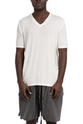 Thom Krom | SS26 - Silk blend v-neck t-shirt, White MTS945