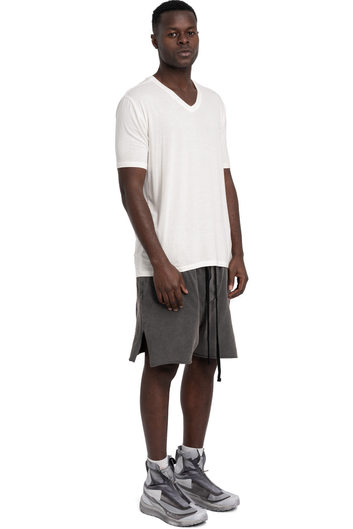 Thom Krom | SS26 - Silk blend v-neck t-shirt, White MTS945
