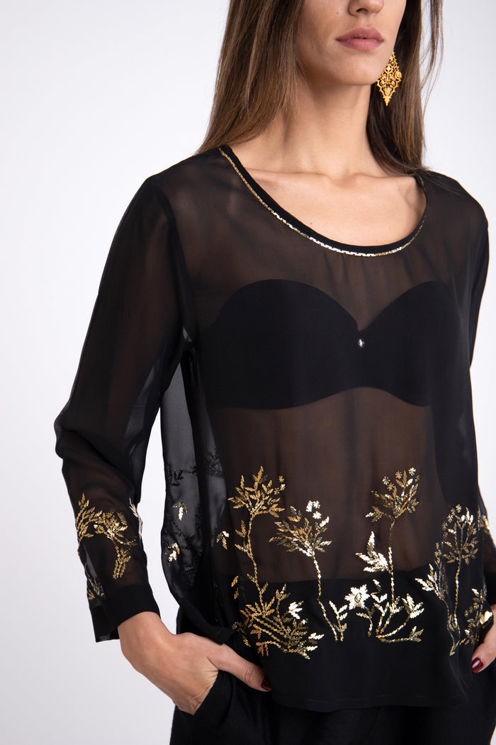 Silk Voile Tareq Blouse