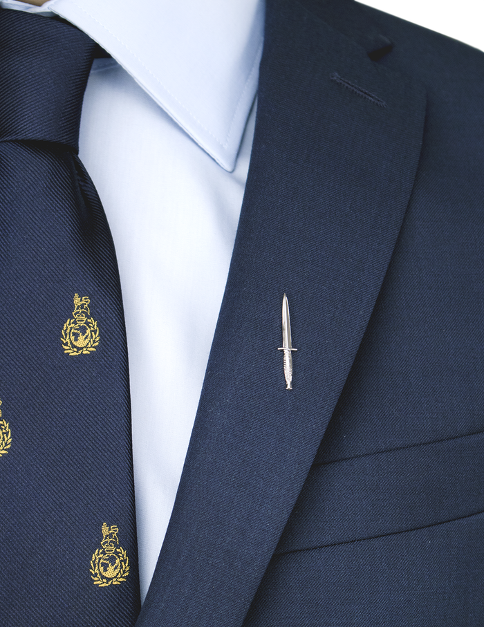 Silver Royal Marine Commando Dagger Lapel Pin