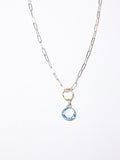 Sky Blue Topaz Pendant Necklace -Sterling Silver