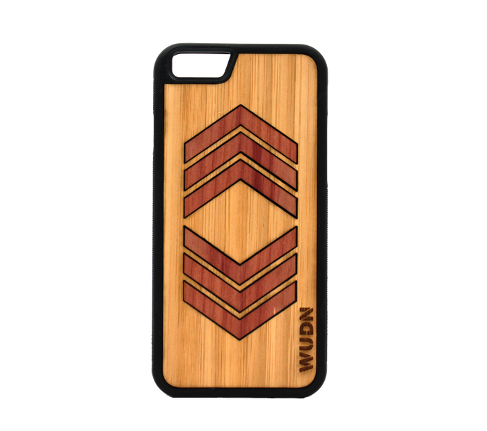 Slim Wooden Phone Case | Geometric Arrow Inlays