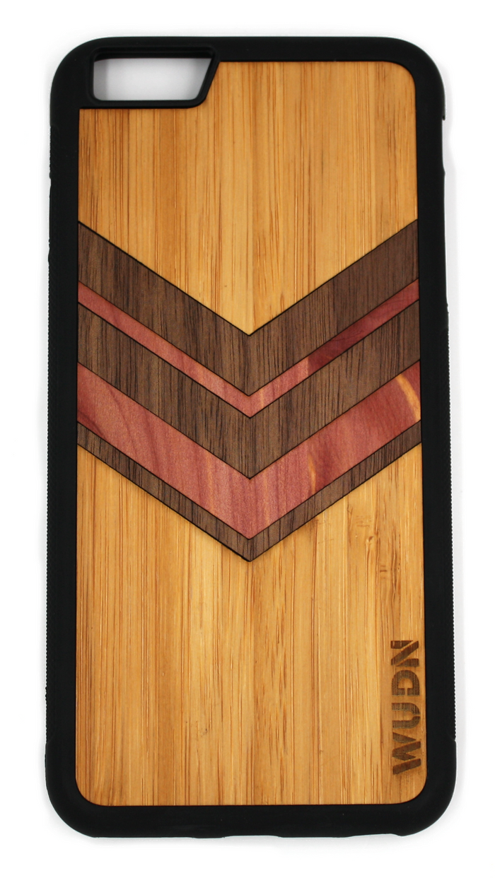 Slim Wooden Phone Case | Geometric Arrow Inlays