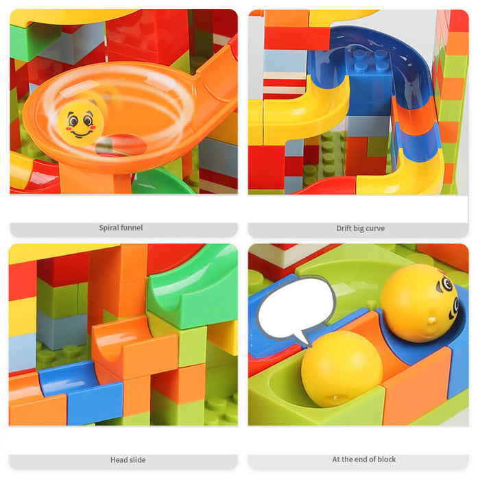 Small Block Marble Run Set | DIY Race Track Building Kit