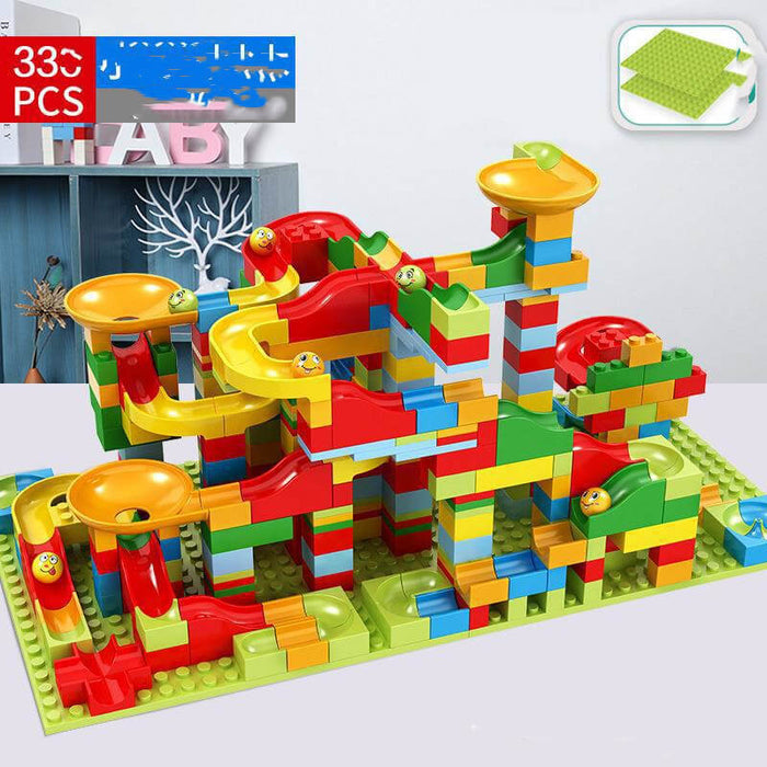 Small Block Marble Run Set | DIY Race Track Building Kit