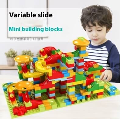 Small Block Marble Run Set | DIY Race Track Building Kit