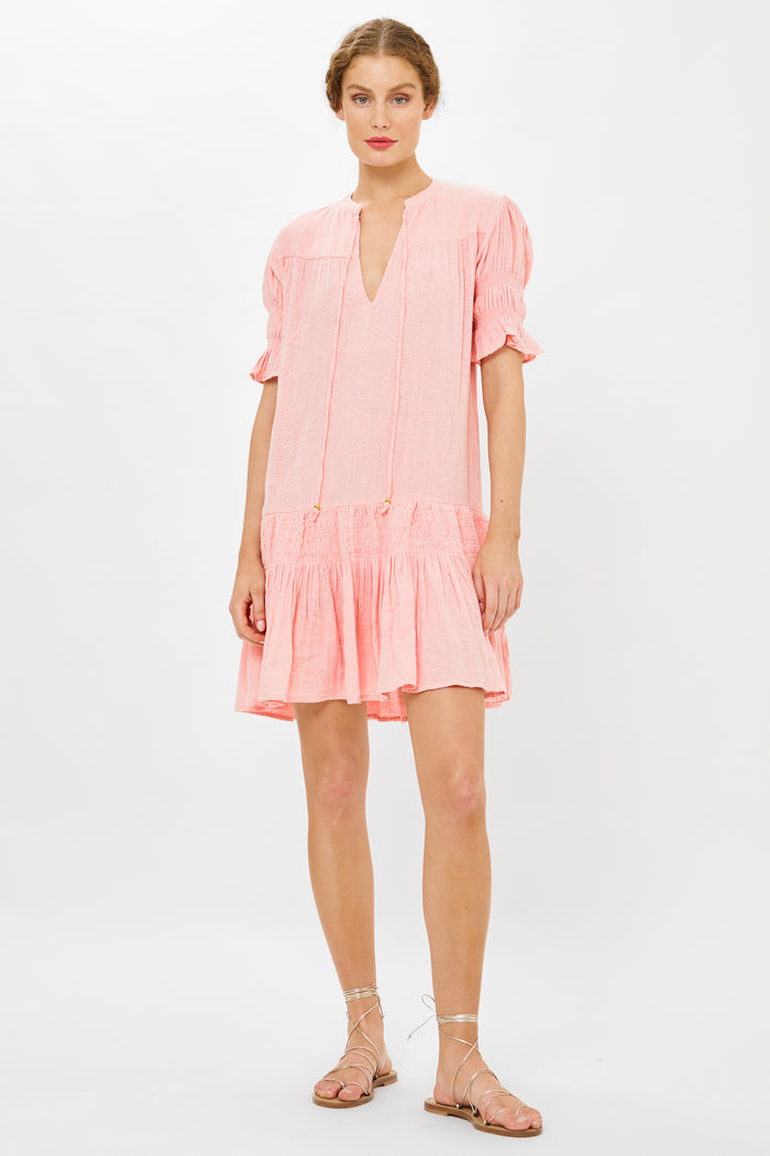Smocked Drop Mini- Bahama Pink
