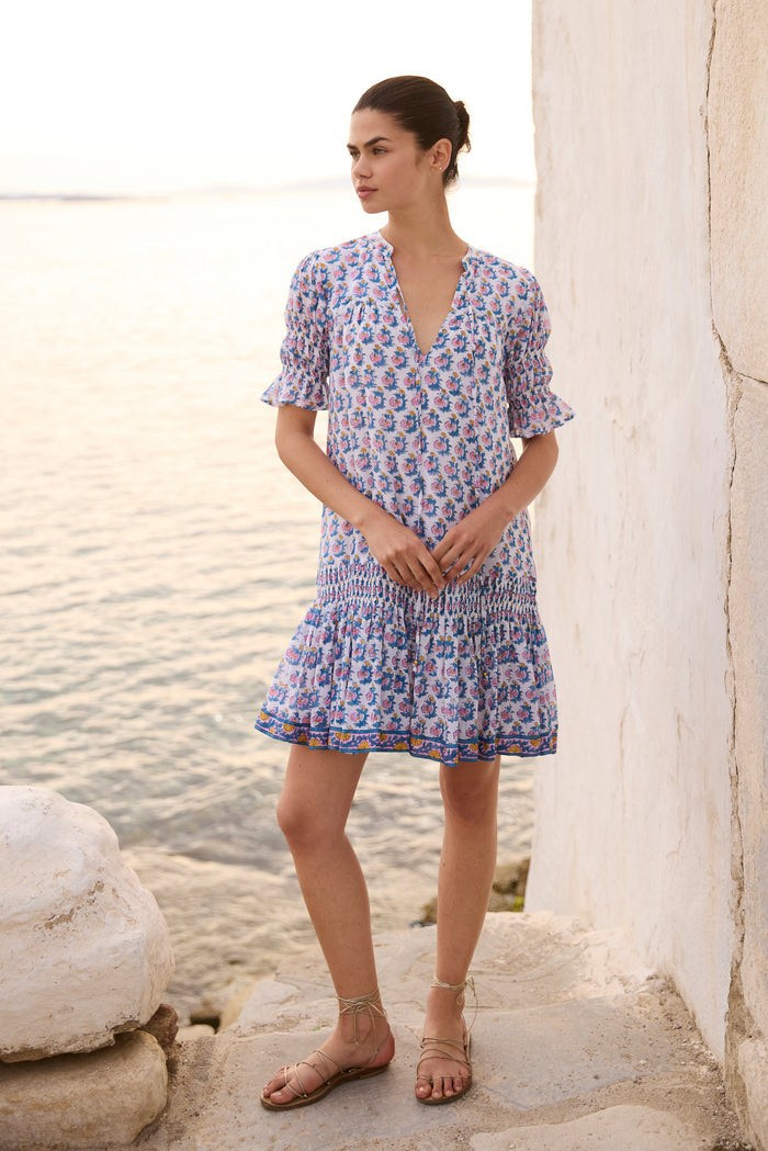 Smocked Drop Mini- Crocus Blue