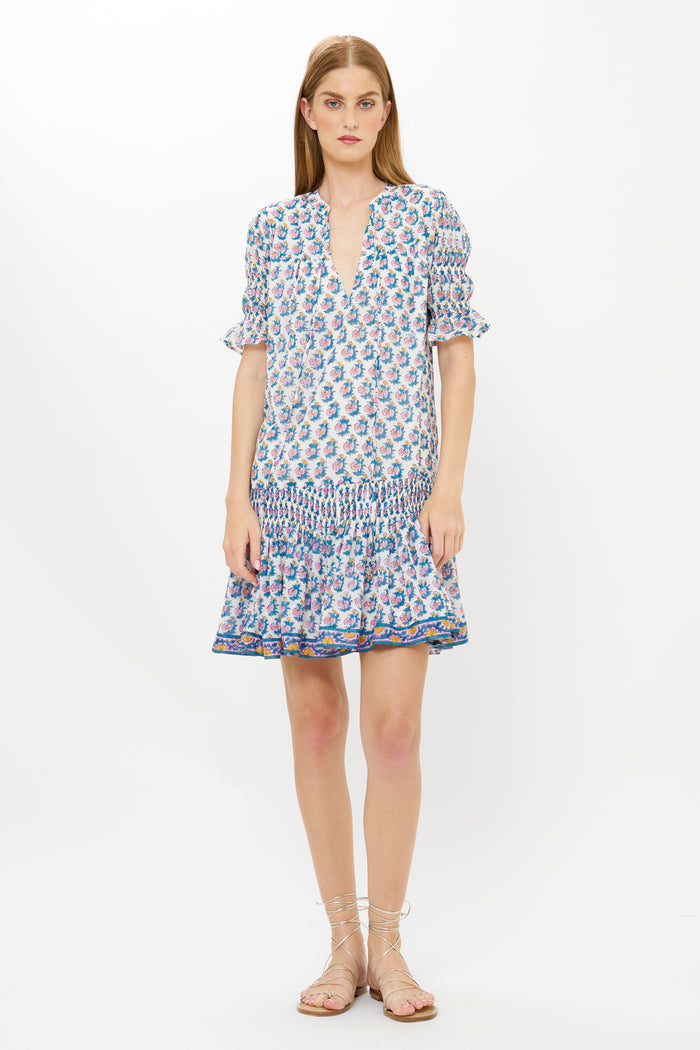 Smocked Drop Mini- Crocus Blue
