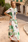 Smocked Drop Waist Maxi- Paradiso Petal