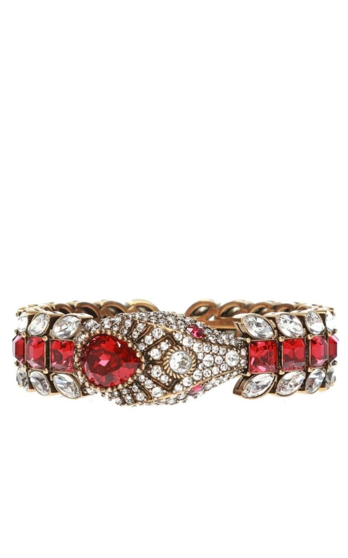 Gucci Snake Motif Crystal - embellished Bracelet - Runway Catalog