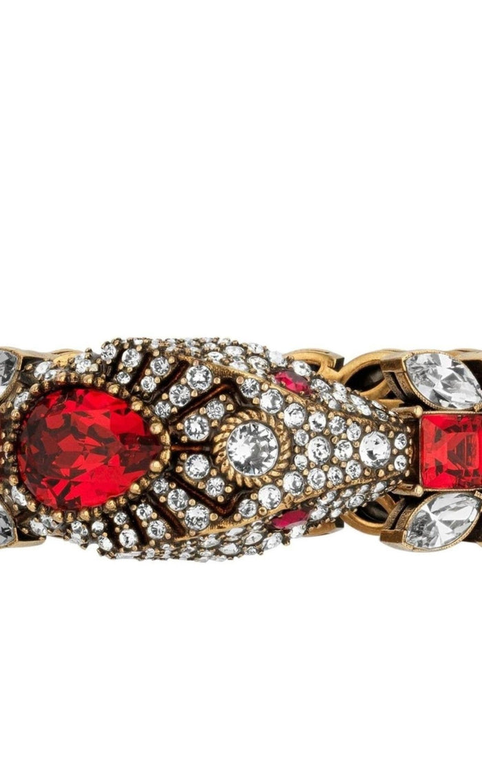 Gucci Snake Motif Crystal - embellished Bracelet - Runway Catalog