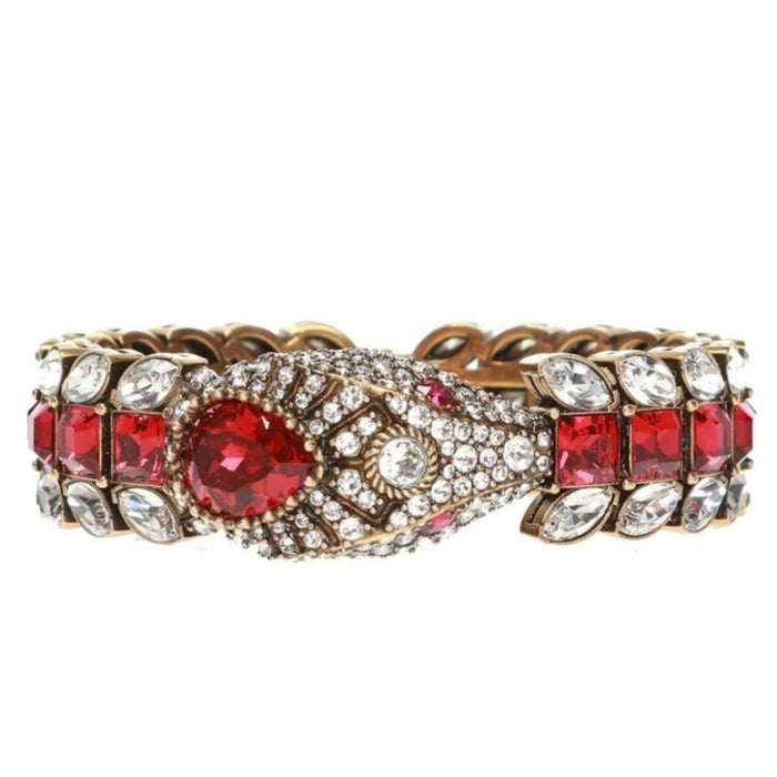 Gucci Snake Motif Crystal - embellished Bracelet - Runway Catalog