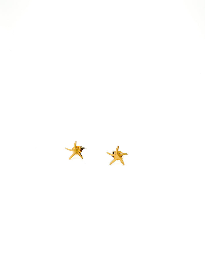 gold starfish stud earrings