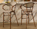 Soleil Curved Outdoor Bar Chair - Outdoor chair - Furniselan - Dark-Walnut