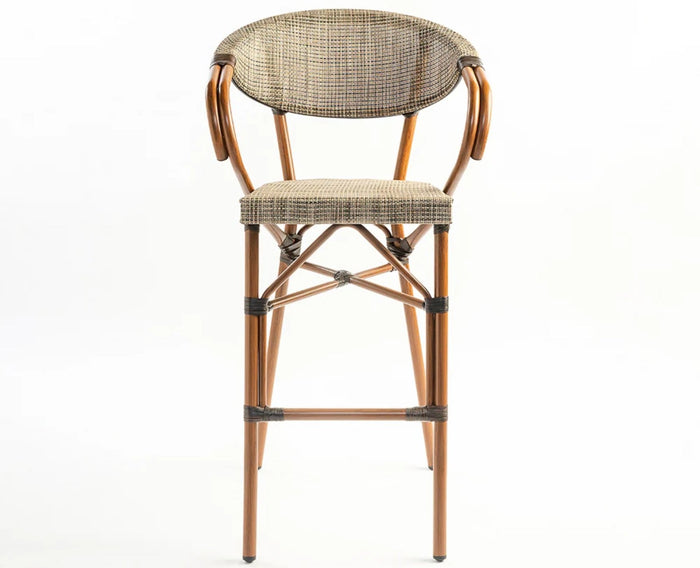 Soleil Curved Outdoor Bar Chair - Outdoor chair - Furniselan - Dark-Walnut